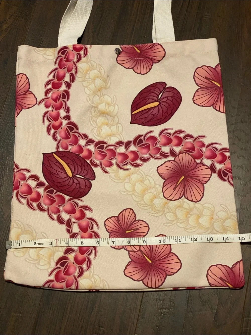 NWT Island Sense Pink Floral Canvas Tote Bag 🩷🖤